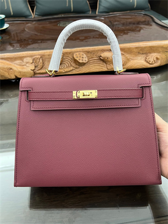 Kelly Sellier Bag Epsom Leather 25/28CM Gold/Silver Hardware In Bordeaux Color