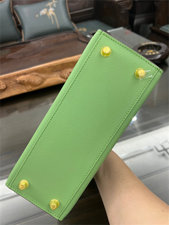 Kelly Sellier Bag Epsom Leather 25/28CM Gold/Silver Hardware In Vert Criquet Color