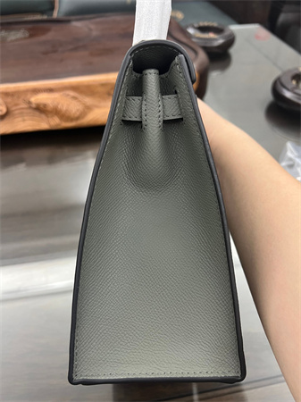 Kelly Sellier Bag Epsom Leather 25/28CM Gold/Silver Hardware In Vert Amanda Color