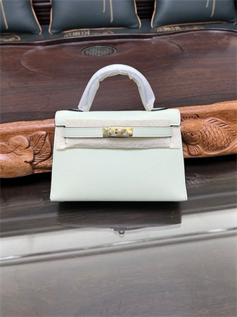 Kelly Mini II Bag Epsom Leather Gold/Silver hardware In Vert Fizz Color
