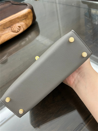 Kelly Mini II Bag Epsom Leather Gold/Silver hardware In Etain Color