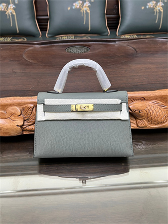 Kelly Mini II Bag Epsom Leather Gold/Silver hardware In Vert Amanda Color