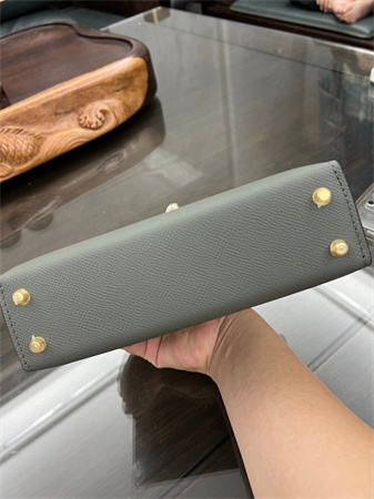 Kelly Mini II Bag Epsom Leather Gold/Silver hardware In Vert Amanda Color