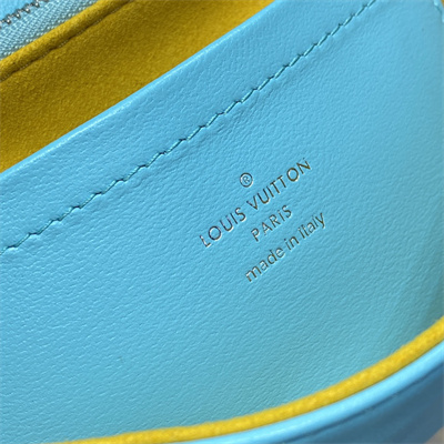 L.V Coussin Pochette Monogram Embossed Lambskin Lt Blue M80744