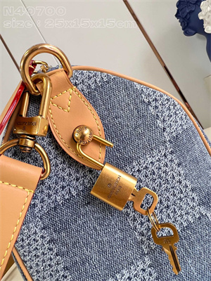 L.V Speedy Bandoulière 25 Damier Denim 3D cotton canvas Blue N40700