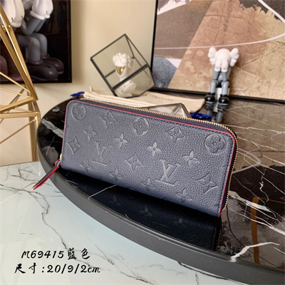 LV  Clémence Wallet Monogram Empreinte Leather Navy M69415