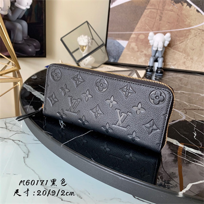 LV  Clémence Wallet Monogram Empreinte Leather Black M60171