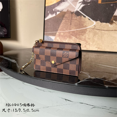 LV Card Holder Recto Verso Damier Ebene Canvas Pink N60405