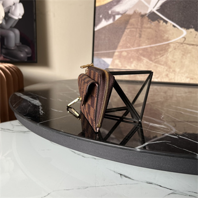 LV Card Holder Recto Verso Damier Ebene Canvas Pink N60405