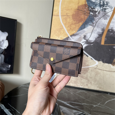 LV Card Holder Recto Verso Damier Ebene Canvas Pink N60405