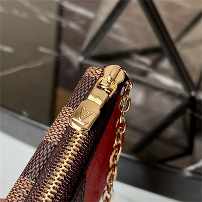 LV Card Holder Recto Verso Damier Ebene Canvas Red N60405