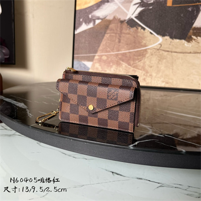 LV Card Holder Recto Verso Damier Ebene Canvas Red N60405