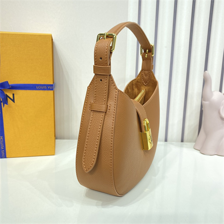 L.V Low Key Shoulder Bag Grained Calfskin Cognac Brown M24885