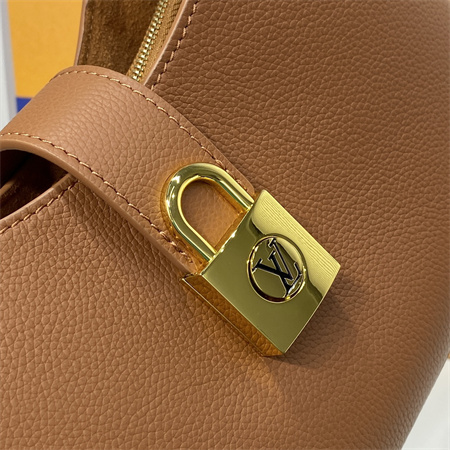 L.V Low Key Shoulder Bag Grained Calfskin Cognac Brown M24885