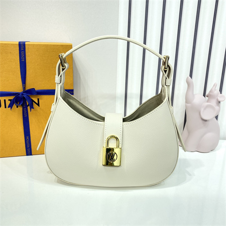 L.V Low Key Shoulder Bag Grained Calfskin Quartz M24990