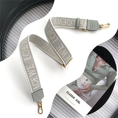 L0ew* anagram strap in jacquard and calfskin