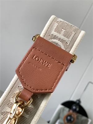 L0ew* anagram strap in jacquard and calfskin