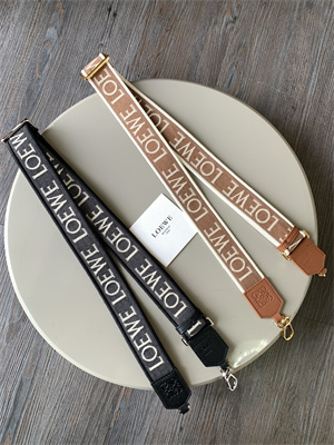 L0ew* anagram strap in jacquard and calfskin