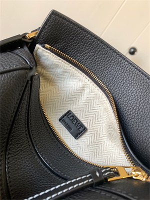 L0ew* mini puzzle bag in soft grained calfskin black