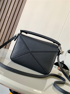 L0ew* mini puzzle bag in soft grained calfskin black