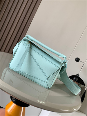 L0ew* mini puzzle bag in soft grained calfskin with wide strap