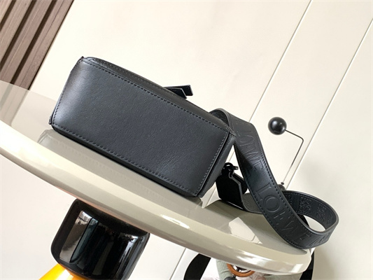 L0ew* mini puzzle bag in soft grained calfskin with wide strap