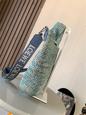 L0ew* mini slit bag in raffia and calfskin