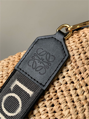 L0ew* mini slit bag in raffia and calfskin