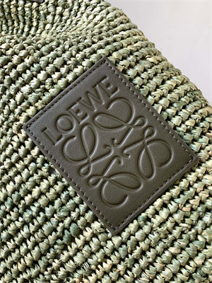 L0ew* mini slit bag in raffia and calfskin