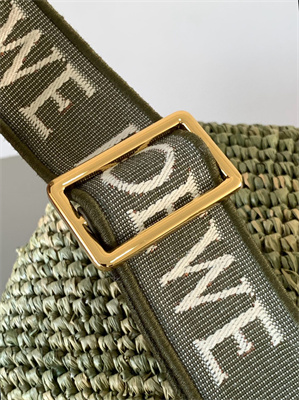 L0ew* mini slit bag in raffia and calfskin