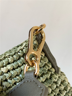 L0ew* mini slit bag in raffia and calfskin