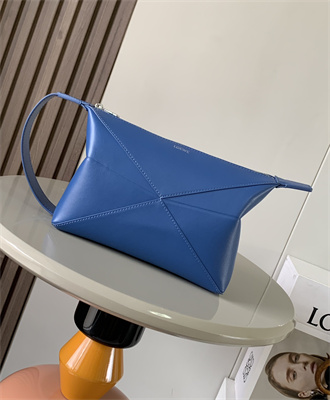 L0ew* puzzle fold wash bag in shiny calfskin
