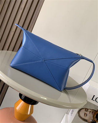 L0ew* puzzle fold wash bag in shiny calfskin