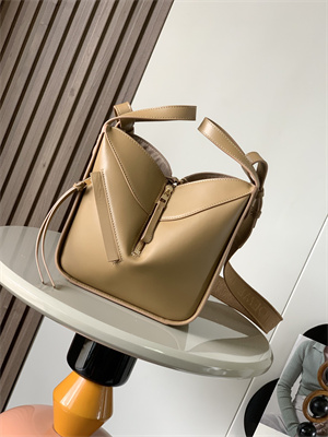 L0ew* compact hammock bag in satin calfskin with jacquard strap