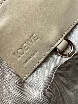 L0ew* compact hammock bag in satin calfskin with jacquard strap