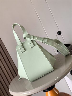 L0ew* compact hammock bag in satin calfskin with jacquard strap