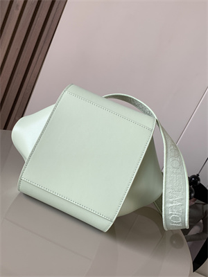 L0ew* compact hammock bag in satin calfskin with jacquard strap