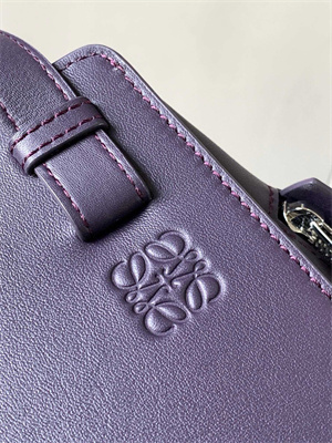 L0ew* compact hammock bag in satin calfskin with jacquard strap