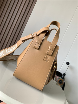 L0ew* compact hammock bag in satin calfskin with jacquard strap