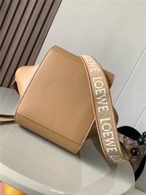 L0ew* compact hammock bag in satin calfskin with jacquard strap