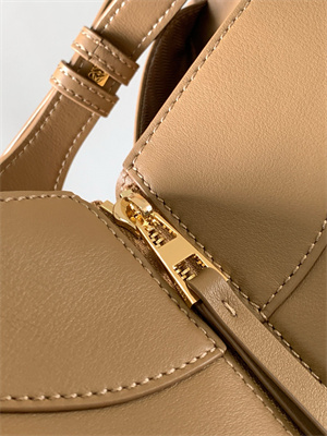 L0ew* compact hammock bag in satin calfskin with jacquard strap