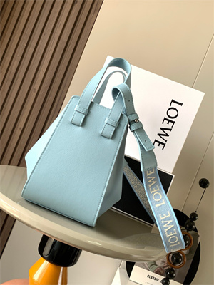 L0ew* compact hammock bag in satin calfskin with jacquard strap