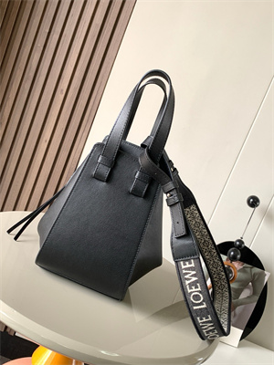 L0ew* compact hammock bag in classic calfskin with jacquard strap