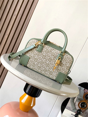 L0ew* amazona 23 bag in anagram jacquard and calfskin green