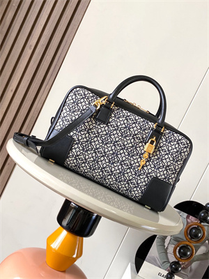 L0ew* amazona 28 bag in anagram jacquard and calfskin black