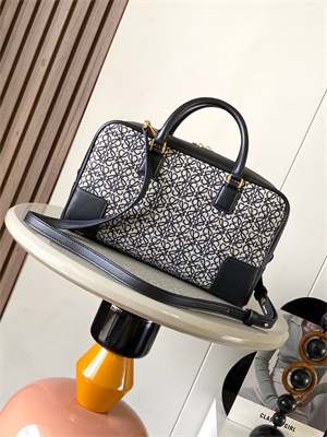 L0ew* amazona 28 bag in anagram jacquard and calfskin black