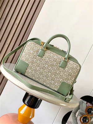 L0ew* amazona 28 bag in anagram jacquard and calfskin green