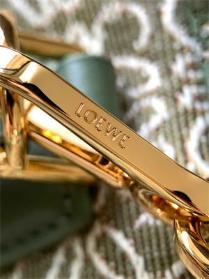 L0ew* amazona 28 bag in anagram jacquard and calfskin green