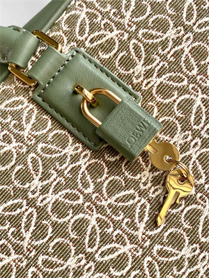 L0ew* amazona 28 bag in anagram jacquard and calfskin green