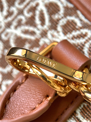 L0ew* amazona 28 bag in anagram jacquard and calfskin brown